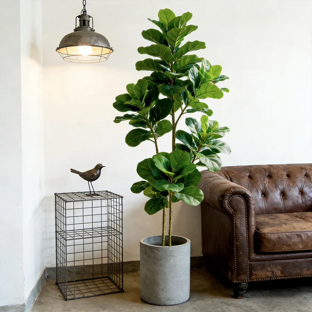 Ficus Lyrata Tree - شجرة تين صناعية بطول 64/122 سم،