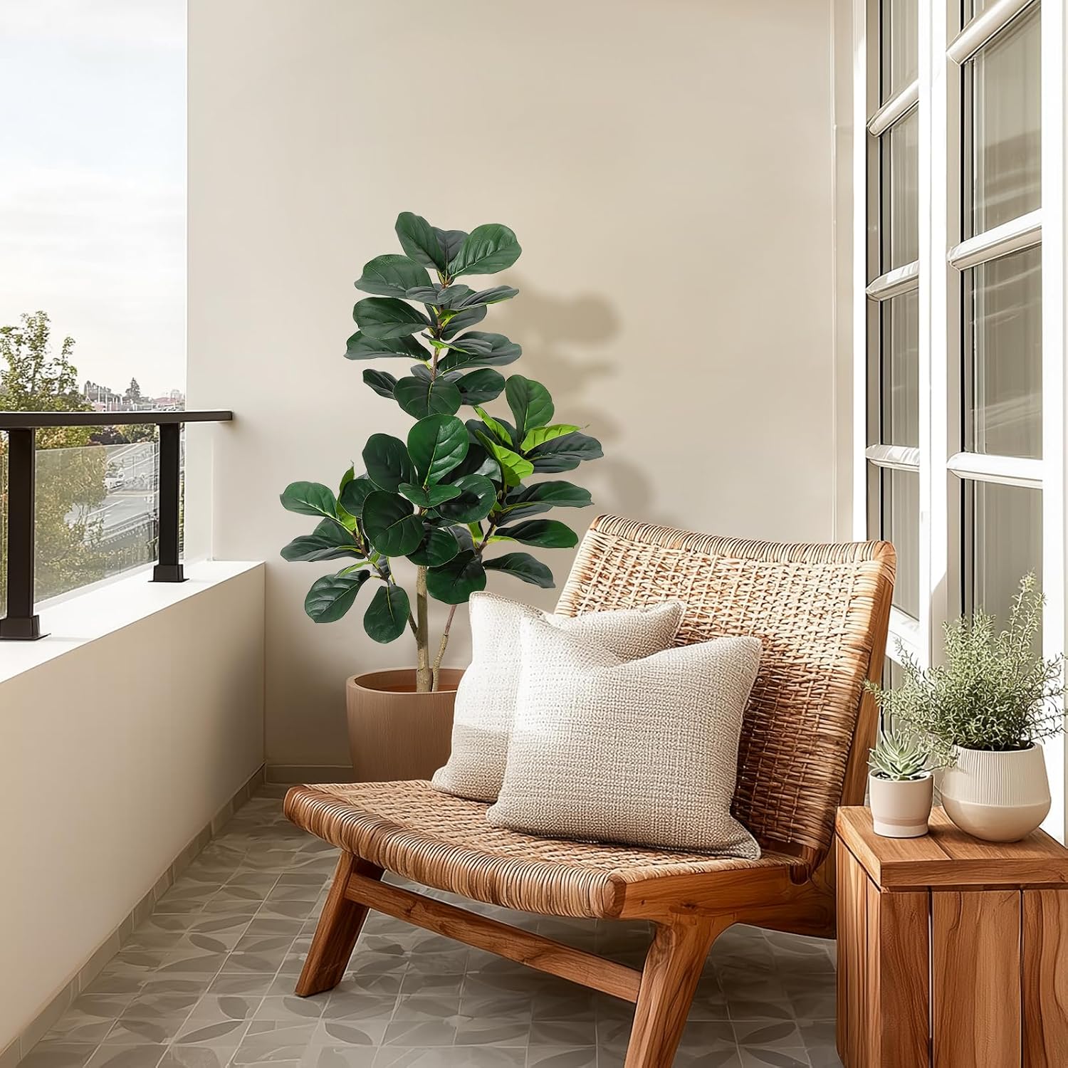 شجرة تين فيدل ليف اصطناعية بار - مراجعة Ficus Lyrata Tree وسعره
